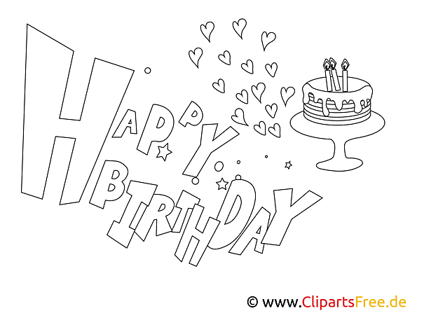 Kartka-Kolorowanka Happy Birthday Kartka-Kolorowanka Happy Birthday