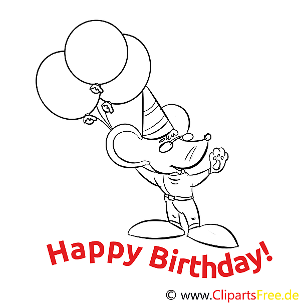 Maus Ballons Ausmalbild gratis Maus Ballons Ausmalbild gratis