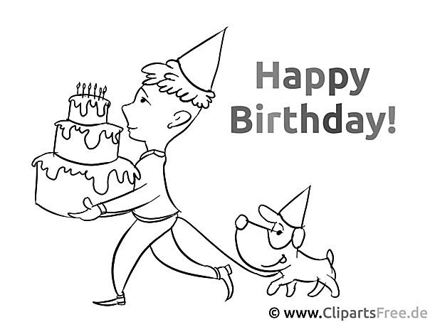 Picture to color for kids happy birthday Picture to color for kids happy birthday