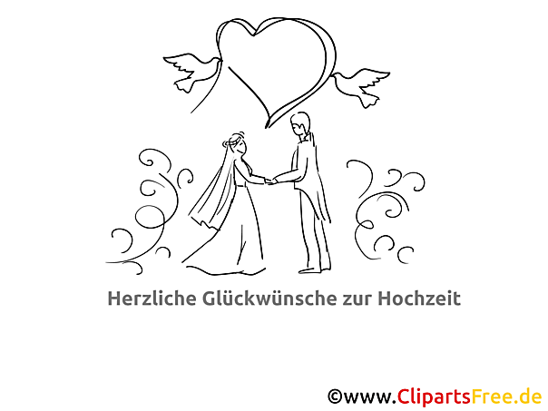 Brautpaar Bilder zum Ausmalen und Drucken