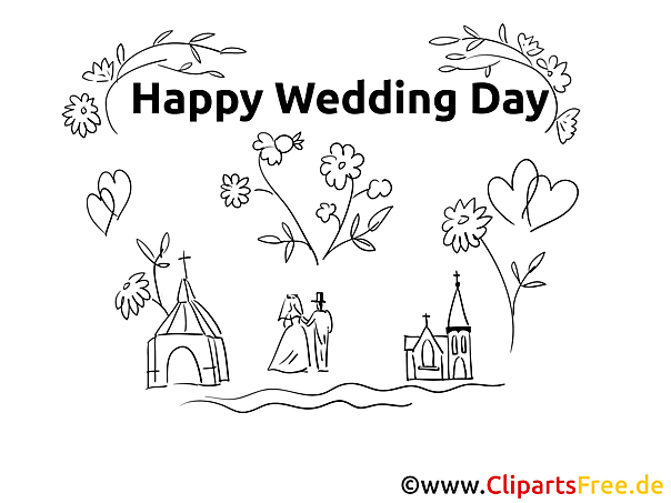Colouring Page Happy Wedding Day Colouring Page Happy Wedding Day