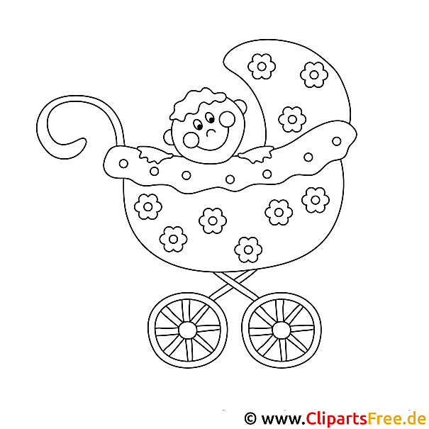 Baby im Kinderwagen Ausmalbild Baby im Kinderwagen Ausmalbild