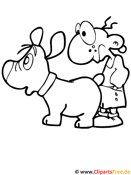 Malvorlage gratis - Junge und Hund Malvorlage gratis - Junge und Hund