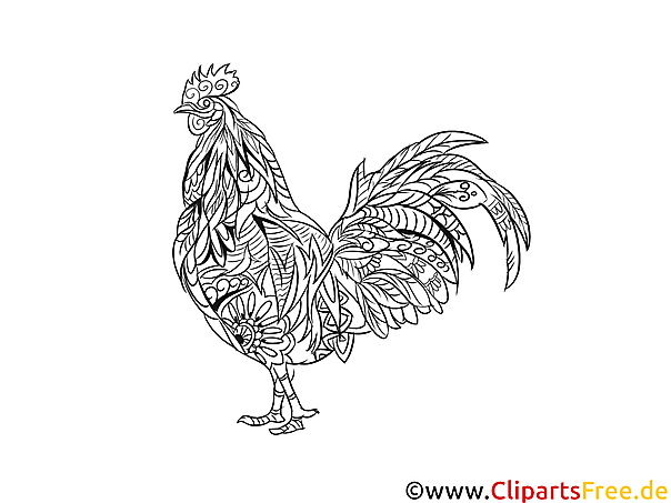 Schwierige Ausmalbilder für Erwachsene Huhn, Bauernhof Schwierige Ausmalbilder für Erwachsene Huhn, Bauernhof