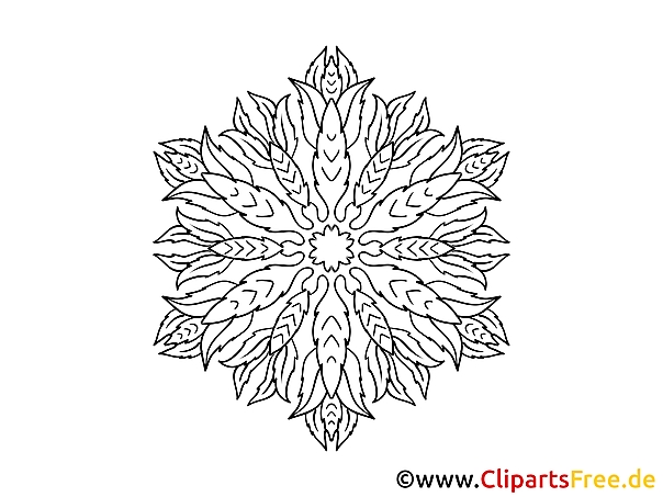 Blatt Muster Mandala-Ausmalbild gratis Blatt Muster Mandala-Ausmalbild gratis