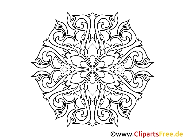 Blüte Muster Mandala-Vorlage zum Drucken und Malen Blüte Muster Mandala-Vorlage zum Drucken und Malen