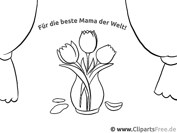 Blumenstrauss für Mutter Ausmalvorlage, Malvorlage, Malbild gratis Blumenstrauss für Mutter Ausmalvorlage, Malvorlage, Malbild gratis
