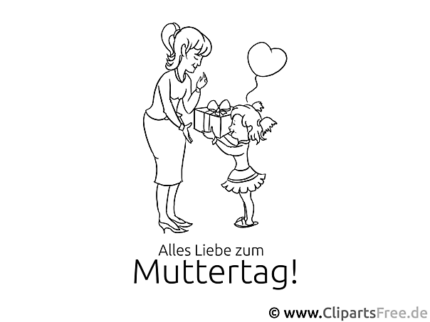 Glückwunschkarte zum Muttertag - Bild zum Ausmalen gratis Glückwunschkarte zum Muttertag - Bild zum Ausmalen gratis