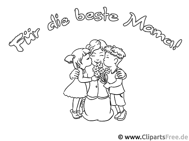Kinder gratulieren Mutter - Ausmalbilder zum Muttertag