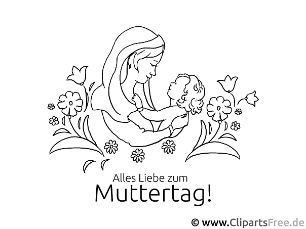 Mutter und Kind - Bild zum Ausmalen gratis Mutter und Kind - Bild zum Ausmalen gratis