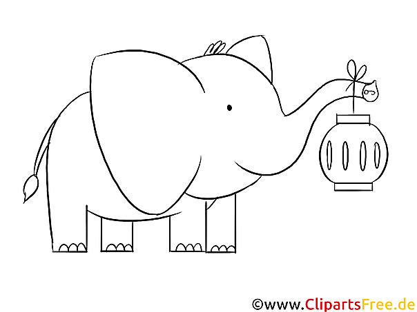 Elefant mit Laterne Ausmalbild zum Runterladen und Drucken Elefant mit Laterne Ausmalbild zum Runterladen und Drucken