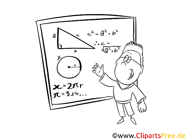 Lehrer Mathe Bild, Illustration, Clipart schwarz-weiß zum Ausmalen Lehrer Mathe Bild, Illustration, Clipart schwarz-weiß zum Ausmalen