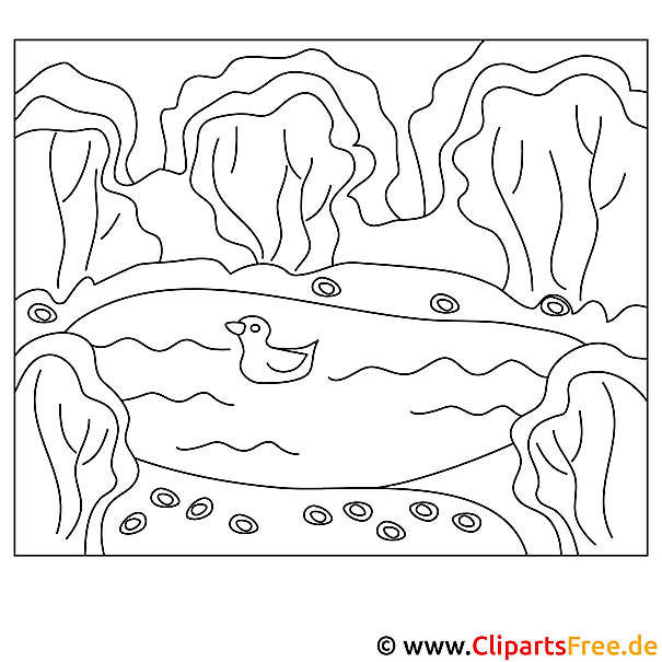 Ausmalbild Ente auf See Ausmalbild Ente auf See