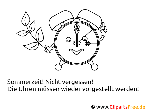 Wecker Ausmalbild gratis Wecker Ausmalbild gratis