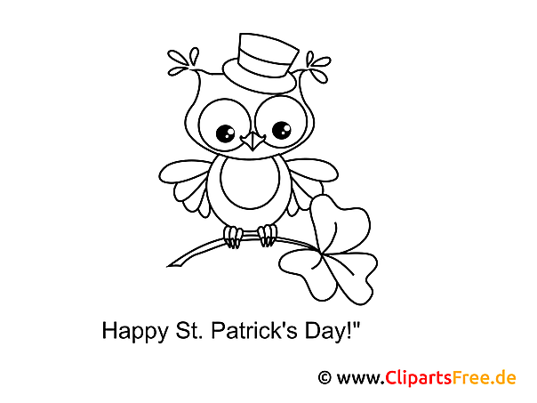Eule St. Patrick’s Day Ausmalbild Eule St. Patrick’s Day Ausmalbild