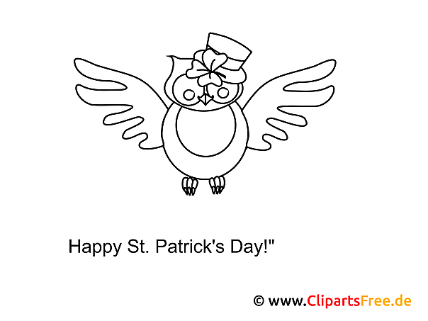 Eule St. Patrick’s Day Malvorlage gratis Eule St. Patrick’s Day Malvorlage gratis