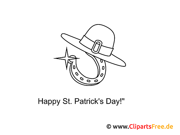 Hut Hufeisen St. Patrick’s Day Malvorlage gratis Hut Hufeisen St. Patrick’s Day Malvorlage gratis