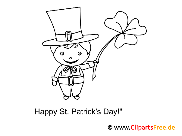 Junge mit Blume St. Patrick’s Day Bild zum Ausmalen Junge mit Blume St. Patrick’s Day Bild zum Ausmalen