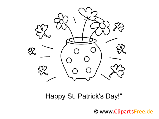 Topf mit Blumen St. Patrick’s Day Ausmalbilder Topf mit Blumen St. Patrick’s Day Ausmalbilder