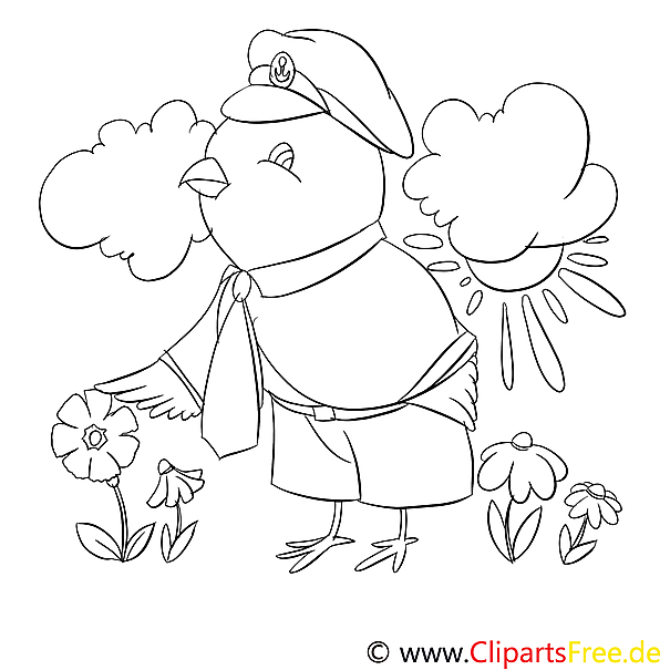 Vogel mit Mütze Ausmalbilder für Kinder gratis Vogel mit Mütze Ausmalbilder für Kinder gratis