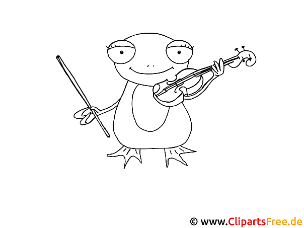 Vorlage zum Ausmalen Frosch mit Geige Vorlage zum Ausmalen Frosch mit Geige
