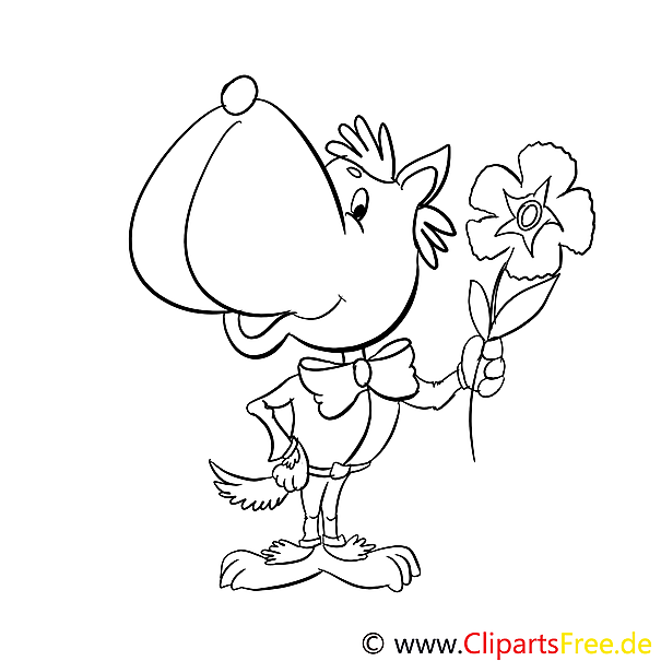 Wolf mit Blume Ausmalbilder für Kinder gratis Wolf mit Blume Ausmalbilder für Kinder gratis