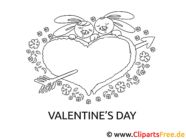 Hasen Herz Valentinstag Bild zum Ausmalen Hasen Herz Valentinstag Bild zum Ausmalen