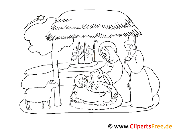 Ausmalbilder zum Advent Weihnachtskrippe Ausmalbilder zum Advent Weihnachtskrippe
