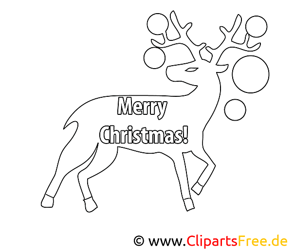 Christmas Deer Coloring Page Christmas Deer Coloring Page