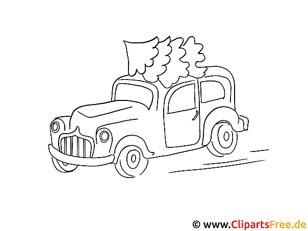 Malvorlage Christbaum auf dem Auto Malvorlage Christbaum auf dem Auto