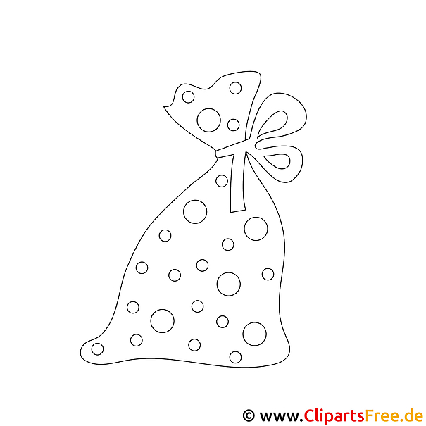 Sack mir Geschenken Bild, Malvorlage, Ausmalbild gratis Sack mir Geschenken Bild, Malvorlage, Ausmalbild gratis