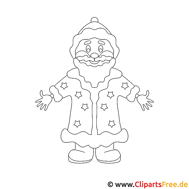 Väterchen Frost Bild - Malvorlage zu Silvester Väterchen Frost Bild - Malvorlage zu Silvester