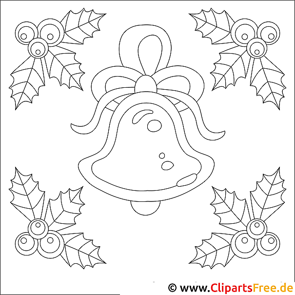 Weihnachtsglocke Bild, Malvorlage, Ausmalbild gratis Weihnachtsglocke Bild, Malvorlage, Ausmalbild gratis