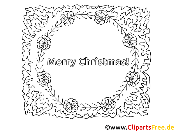 Weihnachtskranz zum Ausmalen Weihnachtskranz zum Ausmalen