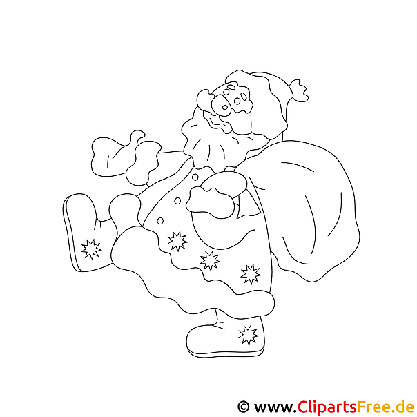Weihnachtsmann Malvorlage zum Ausmalen für Kinder Weihnachtsmann Malvorlage zum Ausmalen für Kinder