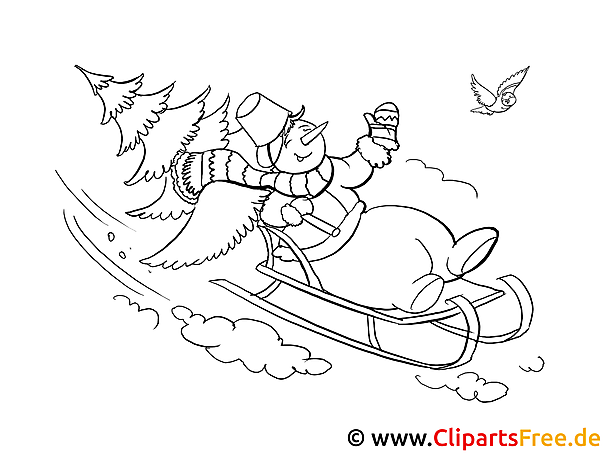 Ausmale Bilder Spass im Winter Ausmale Bilder Spass im Winter