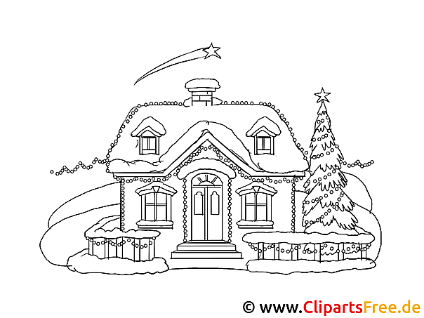 Mal Vorlage Haus im Winter Mal Vorlage Haus im Winter