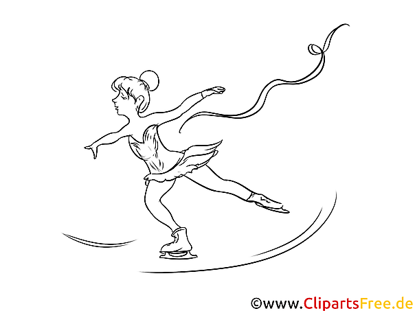 Eiskunstlauf Frauen Bild schwarz-weiß, Illustration, Grafik zum Ausmalen Eiskunstlauf Frauen Bild schwarz-weiß, Illustration, Grafik zum Ausmalen