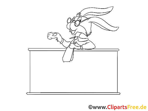 Alter Hase mit der Tafel Ausmalbild Alter Hase mit der Tafel Ausmalbild