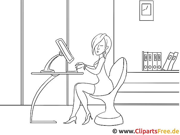 Frau arbeitet am Computer Bilder zum Ausmalen Frau arbeitet am Computer Bilder zum Ausmalen