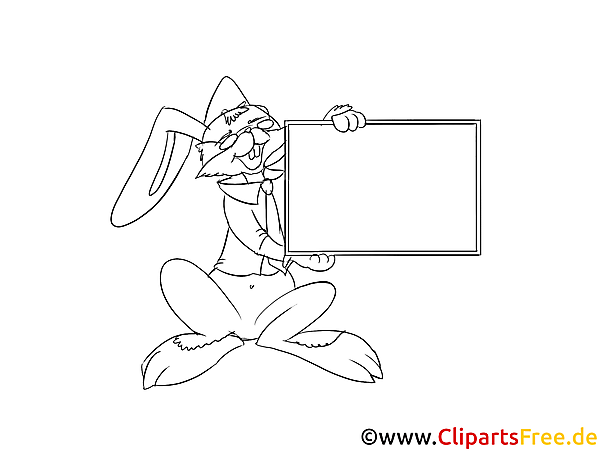 Hase mit Tafel kostenlose Ausmalbilder Hase mit Tafel kostenlose Ausmalbilder