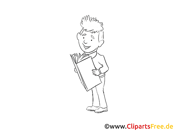 Junge mit Buch Malvorlage Junge mit Buch Malvorlage