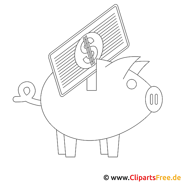 Sparen Schwein Bild zum Ausmalen, Malvorlage Sparen Schwein Bild zum Ausmalen, Malvorlage
