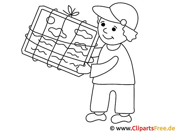 Vorlage zum Drucken und Malen Postbote mit Bild Vorlage zum Drucken und Malen Postbote mit Bild
