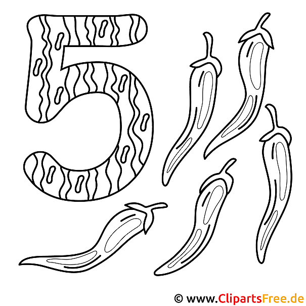 Peperoni Malvorlage Zahl 5 Peperoni Malvorlage Zahl 5