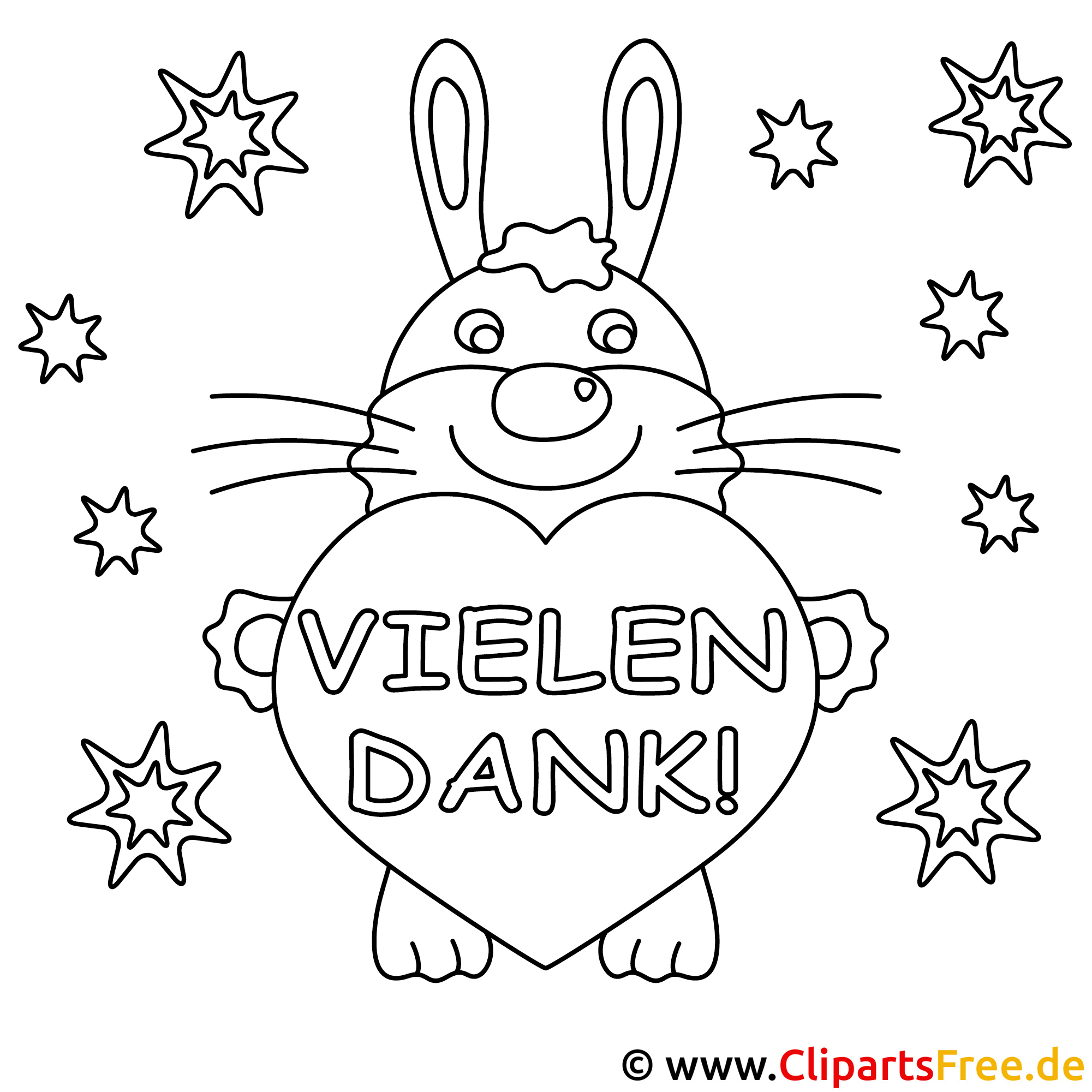 Herz Malvorlage Vielen Dank