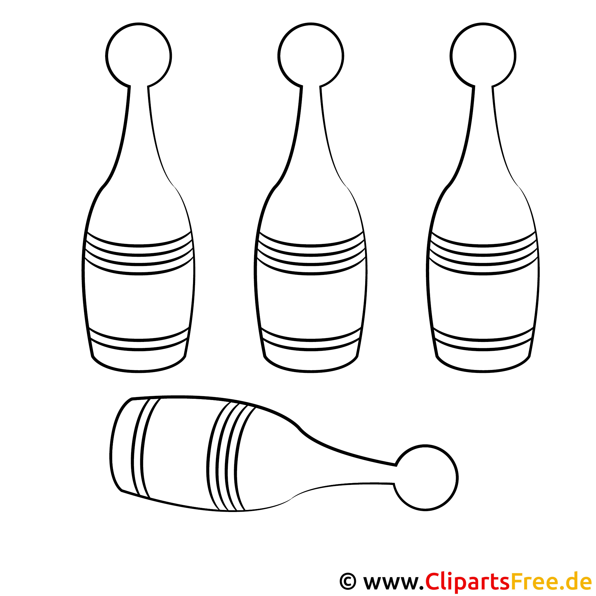 Bowling Bild zum Ausmalen
