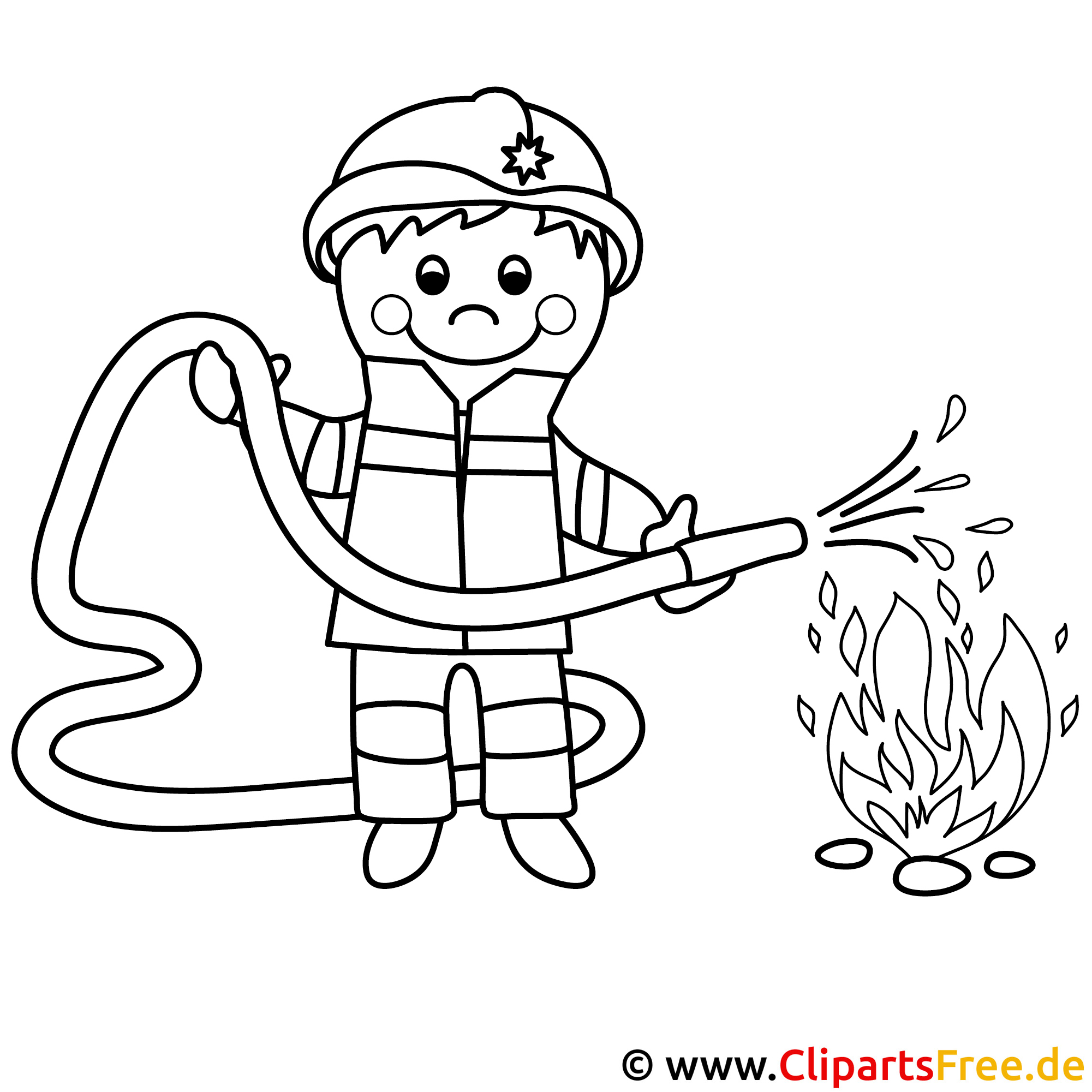 Feuerwehrmann Bild zum Ausmalen