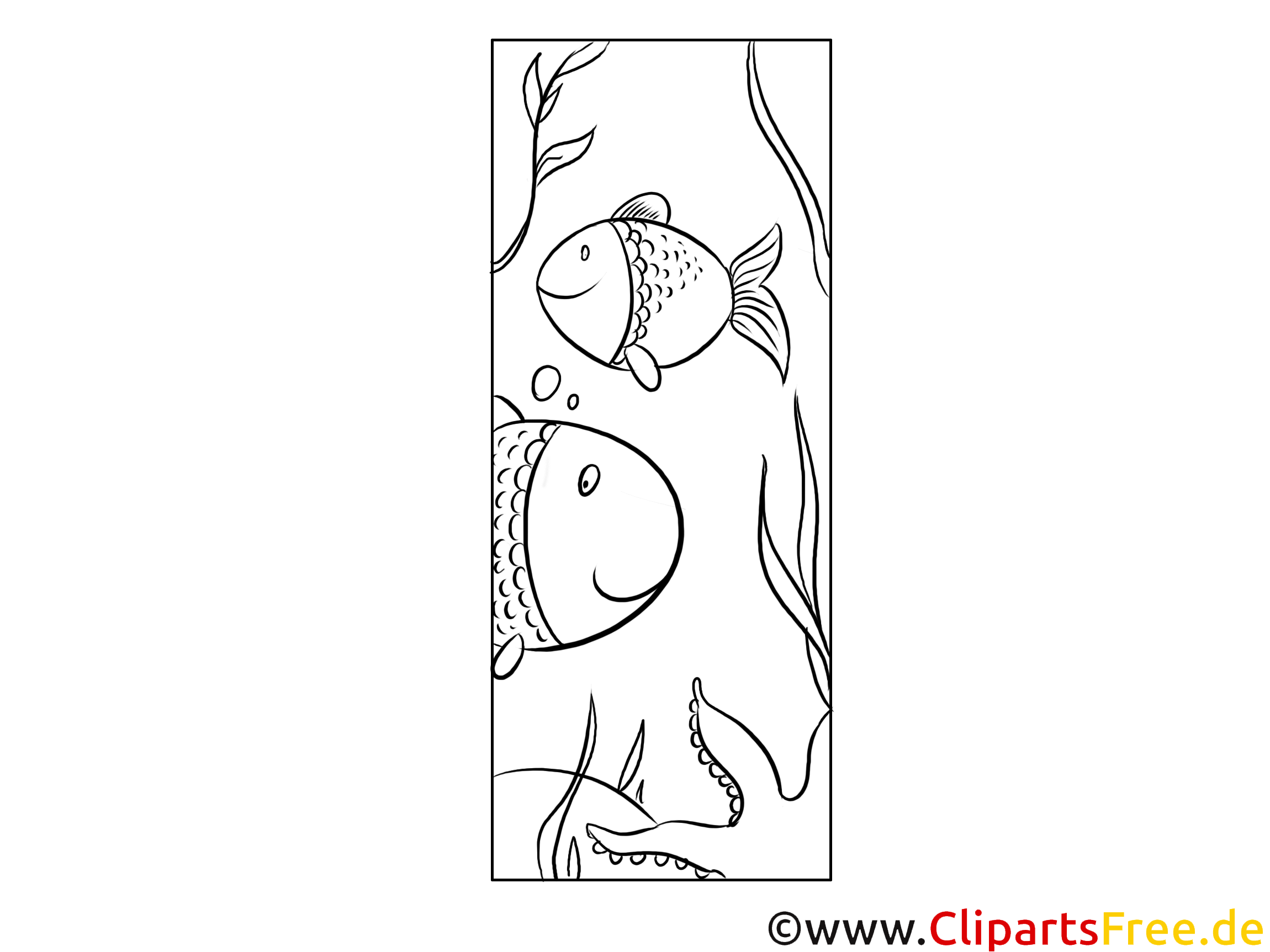 Fische Lesezeichen zum Ausmalen