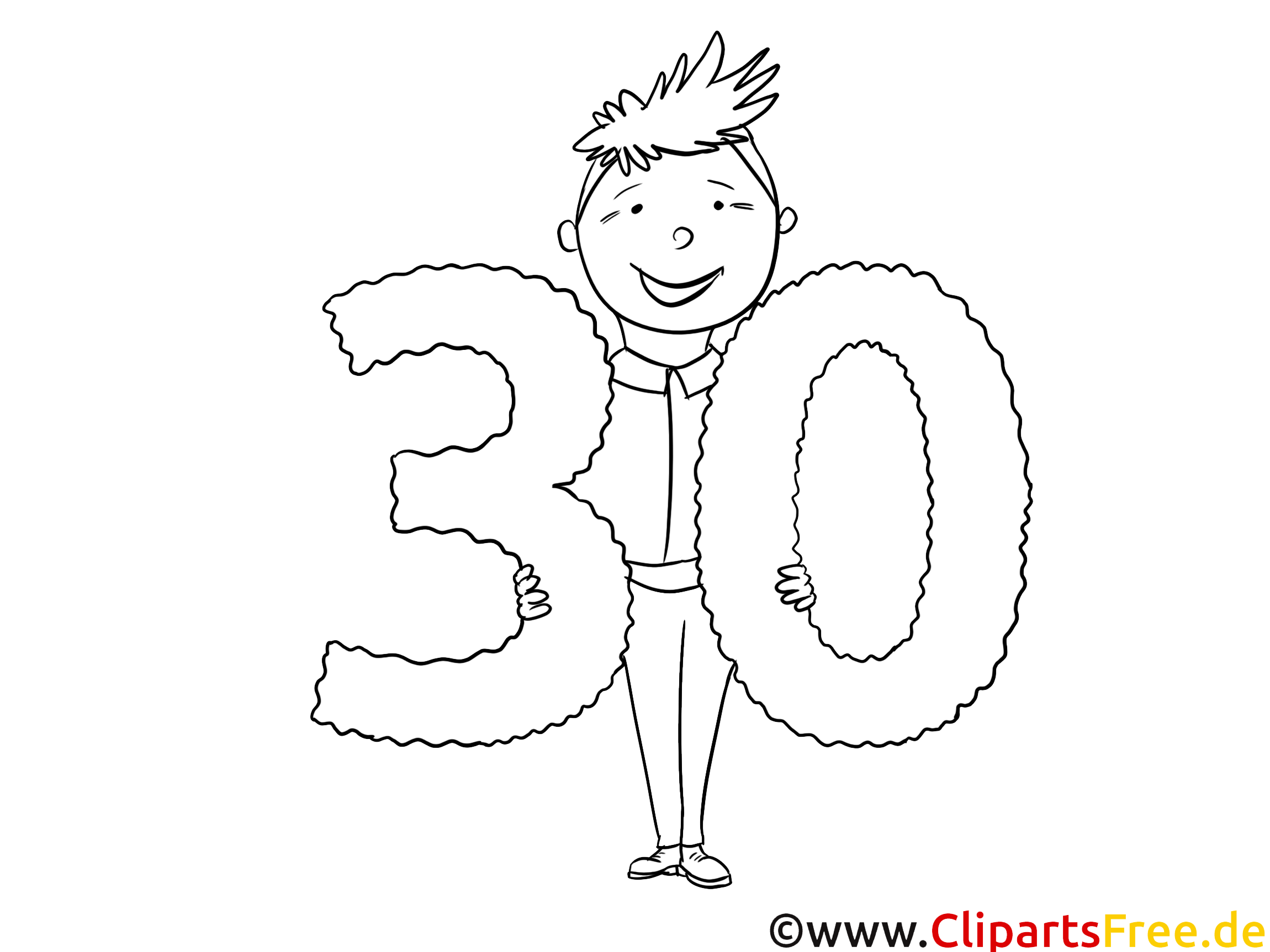 30 Jahre Mann Malvorlage zum Geburtstag